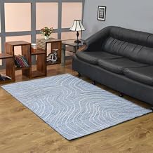 Rugsotic Carpets Hand Woven Flat Weave Kilim Polyester ECO-Friendly Area Rugs - 4x6, Rectangle Shape, Light Blue Multicolor Color, Abstract Modern Design, Low Pile Handmade Area Rugs DP0001