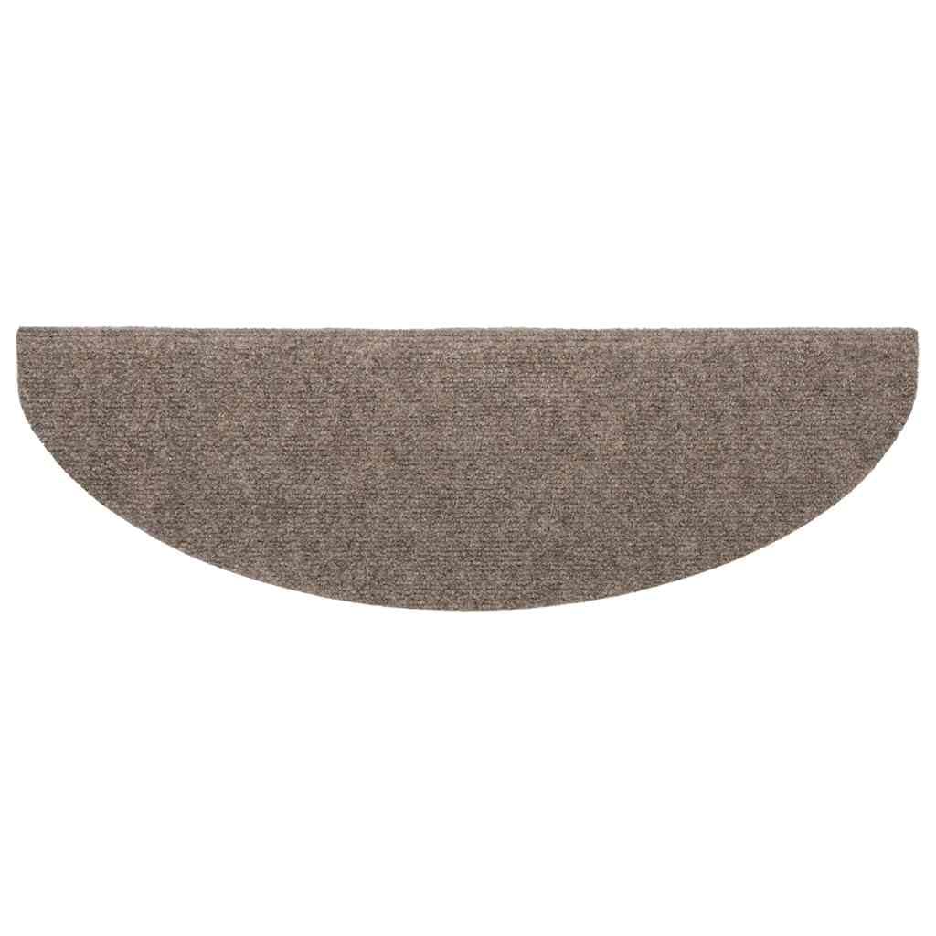 Lot de 20 tapis d'escalier autocollants - 65 x 21 x 4 cm - Beige - Semi-circulaires - Antidérapant - Avec protection contre les marches et le bruit - Pour escalier en bois, escalier en pierre