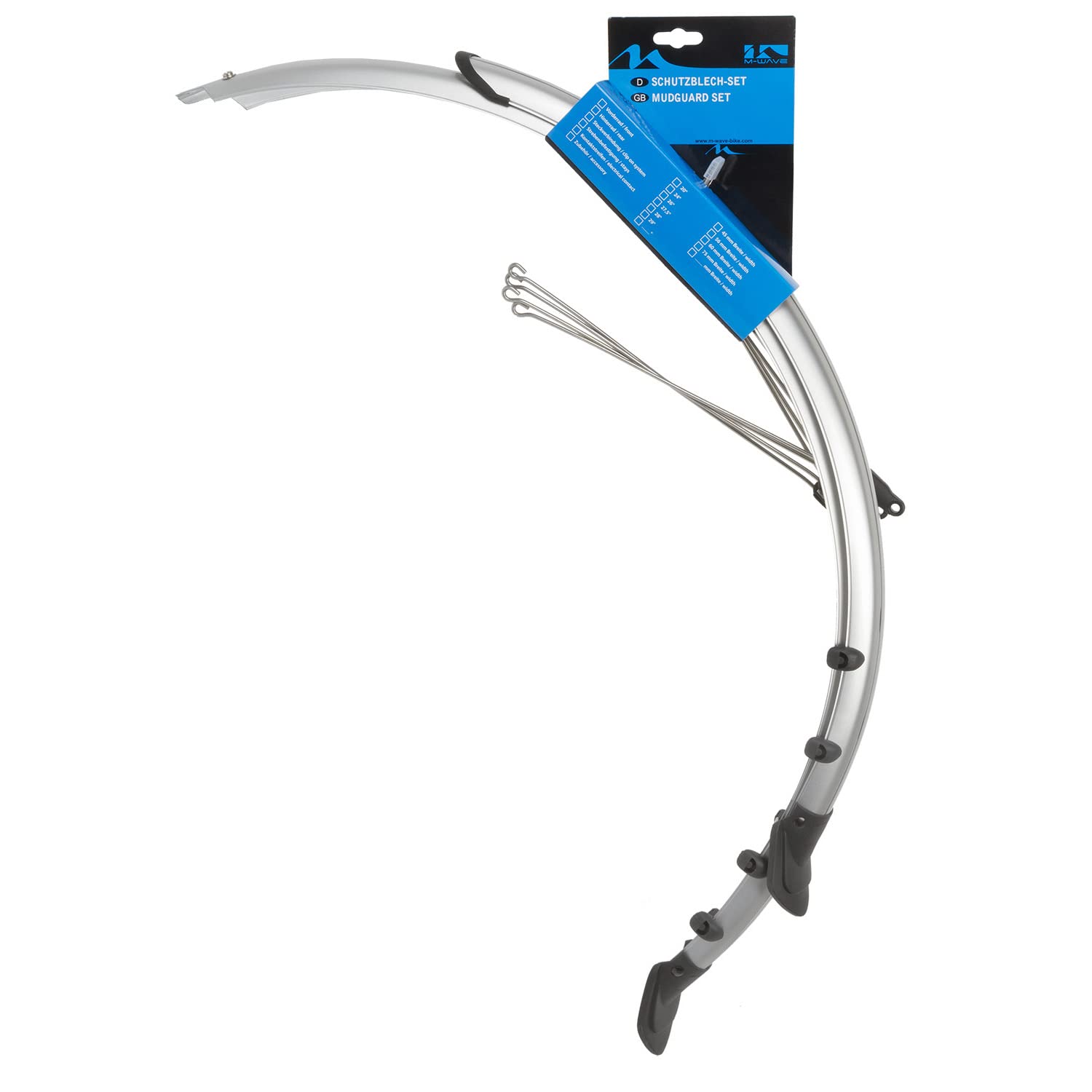 schutzblech 28 zoll mit kontaktstreifen M-Wave Unisex – Erwachsene Ms28 Schutzblech-Set Silber 28