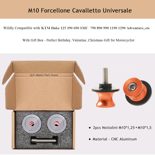 Duke Montageständer Racingadapter M10 10mm Bobbins Ständeraufnahme Für Duke 125 200 250 390 690 790 890 R 990690 Duke R /690 LC4 Supermoto LC4 Enduro /690 SMC(Orange)