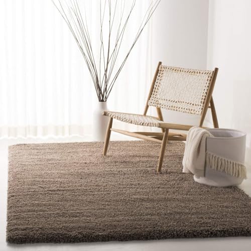 Image of Shaggy Carpet for Home 9X12 FEET Ultra-Soft, Thick, and Stylish Shag Texture Ideal for Living Room, Bedroom, or Office - Easy to Clean and Perfect - Solid-BROWN1,