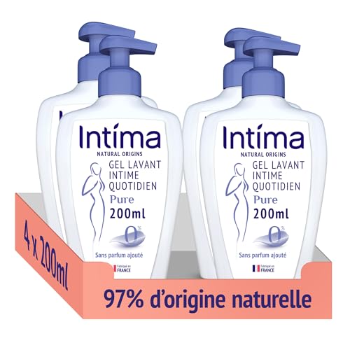 Intima - Lot de 4 Gels Intime Femme Natural Origins - Gel Neutre - 97% naturels - 4x200 ml