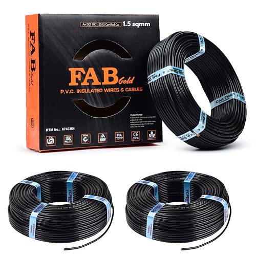Image of KRIPA 1.5 MM 90 MTR FR PVC Insulated Copper wire Cable Pack OF-3