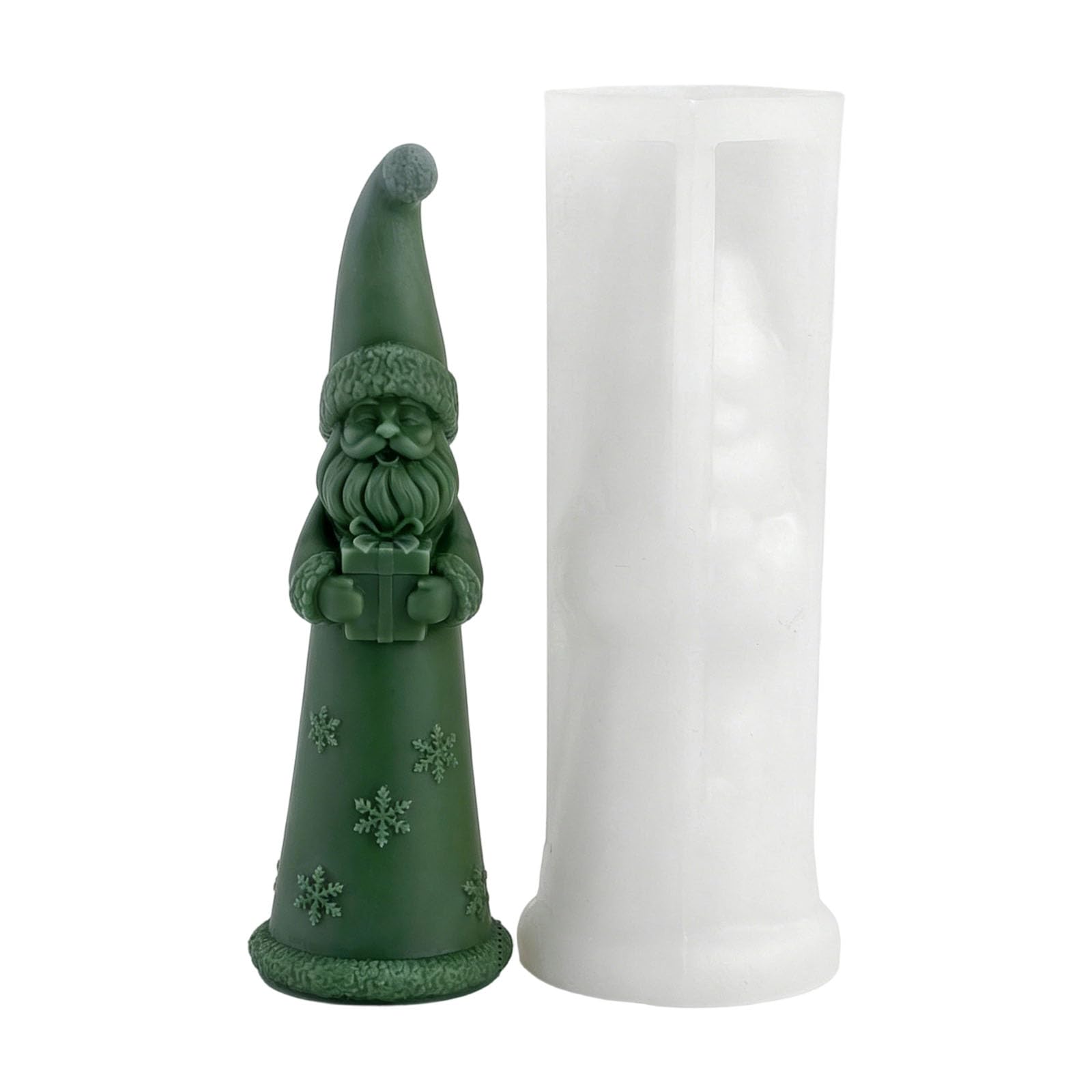 Elnwnnkc Christmas Mold for Santa and Plaster Decor, Flexible Silicone Form for Seasonal Display Project Use Santa Ornament Form Festive Wax Casting Gypsum Ornament Maker Winter Decor Handcraft