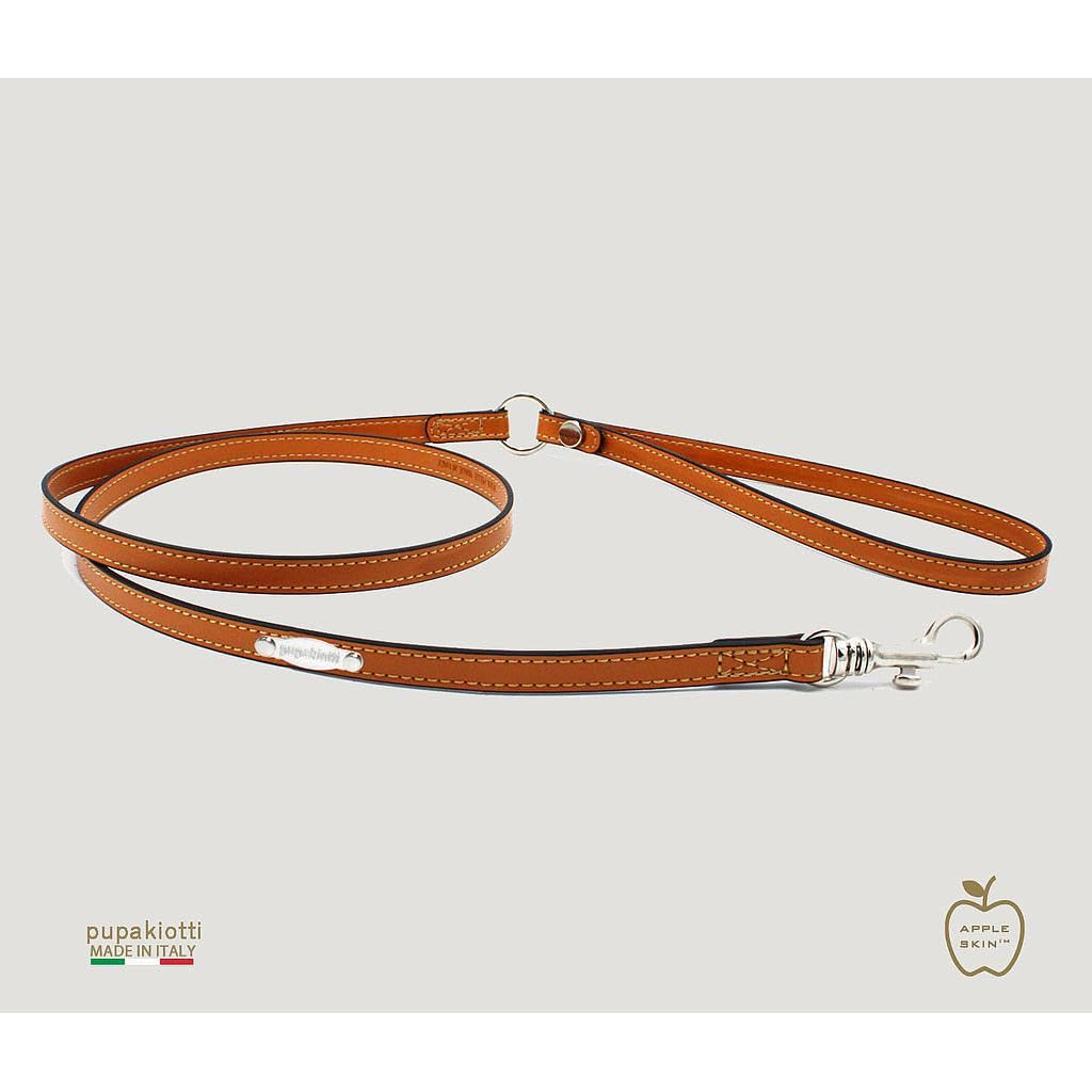 Pupakiotti Vegan Guinzaglio Cani in Pelle di Mela Apple Skin Cognac 12 mm