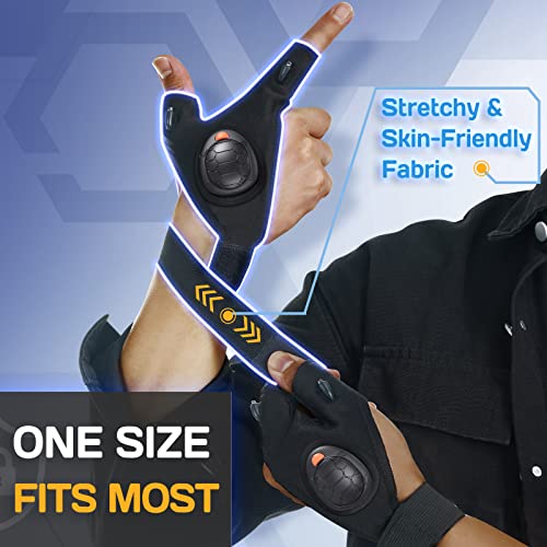 Rechargeable Led Flashlight Gloves With Lights - Father's Day Gifts For Dad Men Husband From Daughter Son Wife Handsfree Light Gadgets For Fishing Camping Stocking Stuffers Birthday Gift For Men Women #TOP5