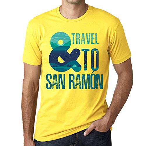 Hombre Camiseta Y Viajar A San Ramón – and Travel To San Ramón – T-Shirt Vintage Manga Corta Regalo Original Cumpleaños Limón XXL