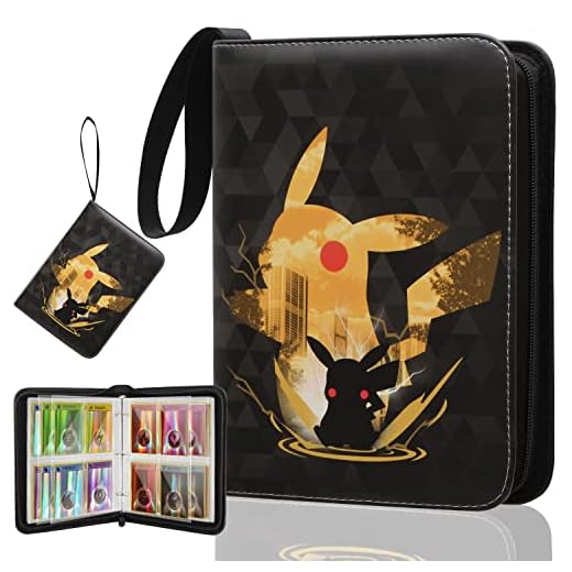 Poképal Trading Card Binder for PTCG Cards, 400 Cards Holder Books Case Folder Album with Sleeves - Gifts for Boys & Girl (Black-Oxide)