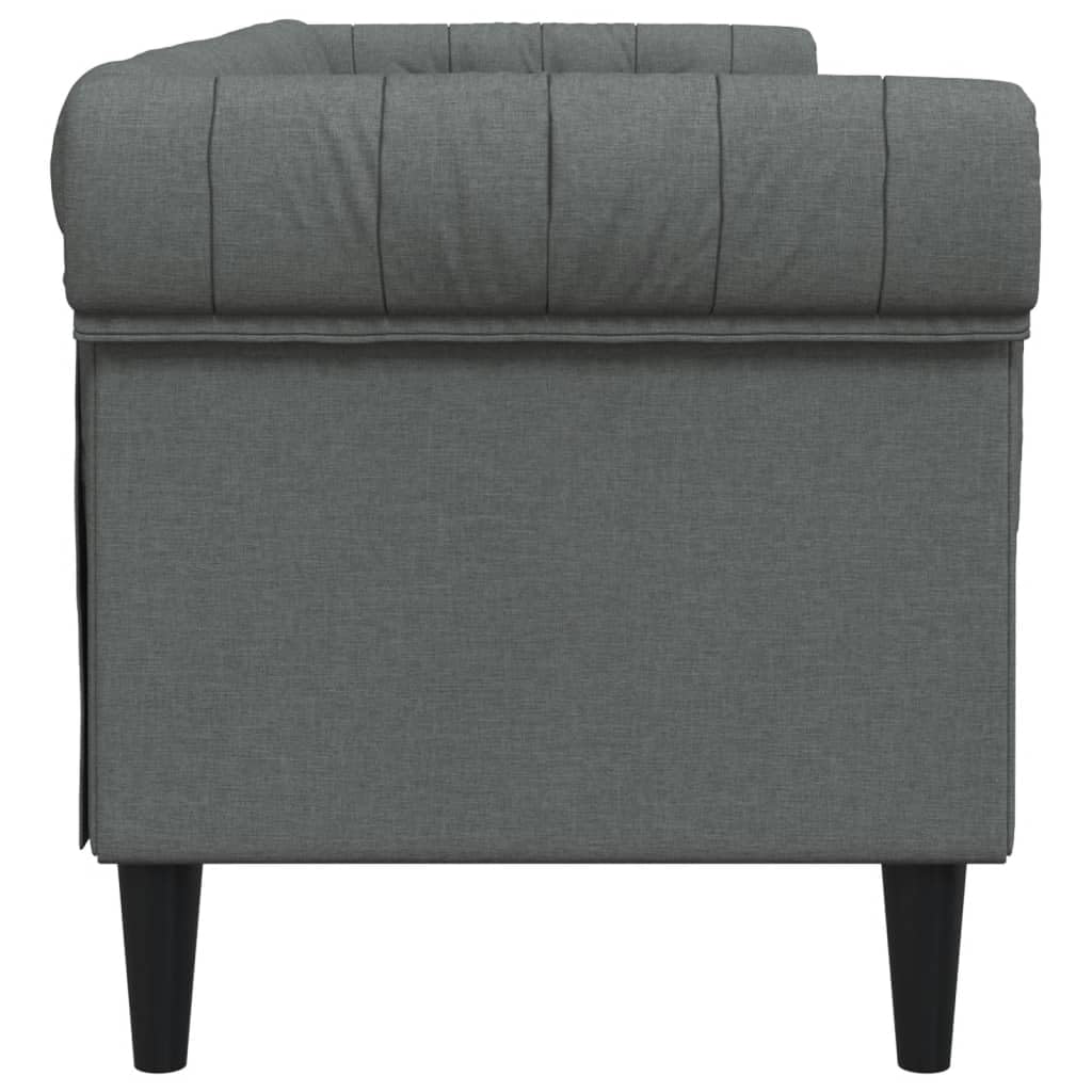 ZEYUAN Chesterfield-Sofa 3-Sitzer Dunkelgrau Stoff, Loungesofa, Sofas & Couches, Relaxsofa, Couch für Wohnzimmer - 372557