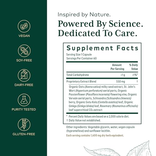 GAIA HERBS PRO Emotional Balance - Supports Stress & Cognitive Health* - St. John's Wort, Passionflower, Vervain & Oats - Vegan - 60 Liquid Phyto-Caps (60 Servings) - Image 3