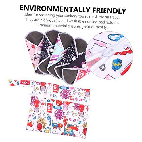 Healeved 1 Set Sanitary Pads Menstrual Tampons Towel Pad Reusable Feminine Pad Panty Liners Heavy Feminine Hygiene Bamboo Charcoal Menstrual Cloth Pads Washable Sanitary Napkin Mother #TOP1