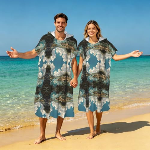 Serviette de bain légère en microfibre avec capuche pour le surf