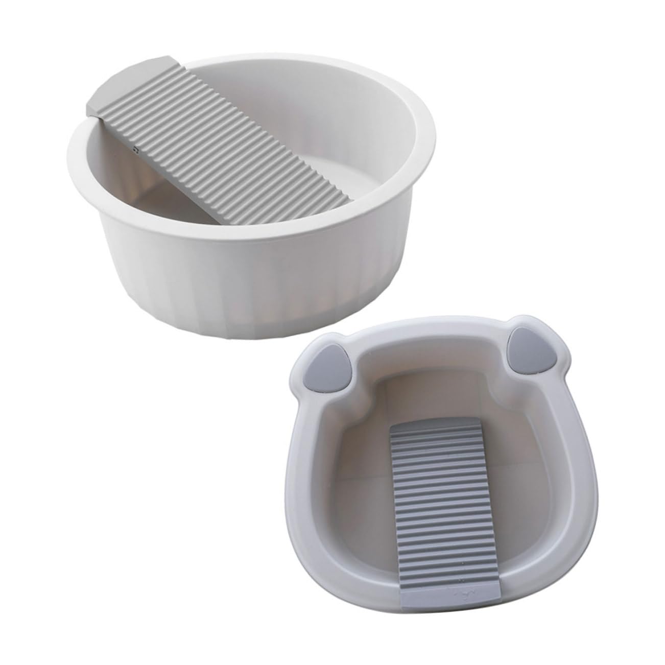 2stücke Handwaschbecken Wäschewaschbecken Campingwaschbecken Waschtisch Mit Integriertem Waschbrett Rutschfestes Waschbrettbecken Für Gesichtswaschen Wäschewaschen Und