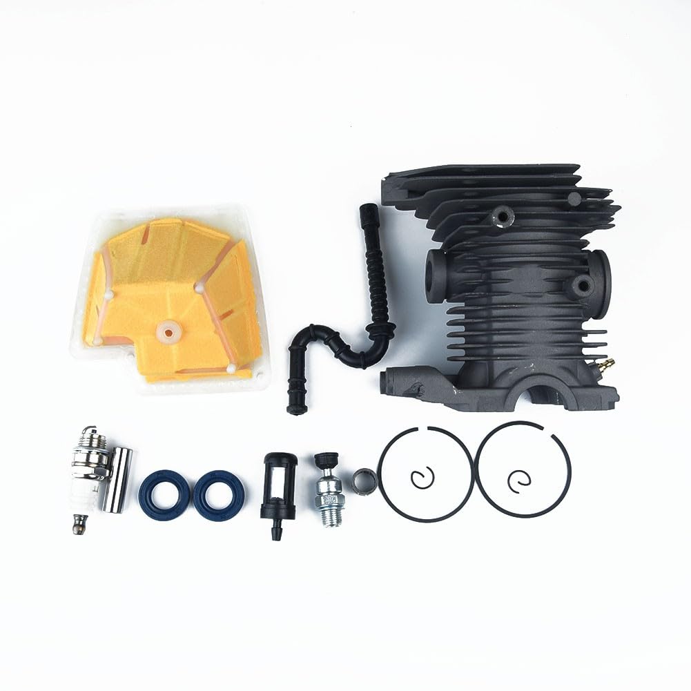Cilindro da 46 mm con kit pistone per motosega M 70 M 80, ricambio per 1133 020 1203, include filtro aria, guarnizione olio, candela di accensione, valvola