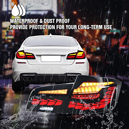 New Taillights For Bmw F10 Gts Tail Lights 2011-2017 5 Series F18 M5 Custom Accessories Led Sequential Turn Signals 550I Gt Xdrive Dragon Tail Light Assembly Dynamic Startup Retrofit Rear Lamp (Smoke) #TOP6