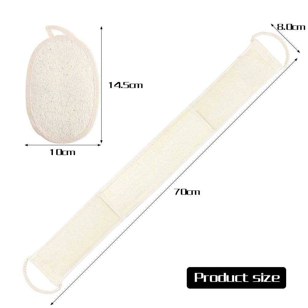 Loofah gąbka do mycia pleców, wanny, zestaw rękawiczek, biodegradowalna, naturalna gąbka do pielęgnacji ciała, masaż, zapobiega peelingowaniu krążenia krwi – dwuczęściowy zestaw