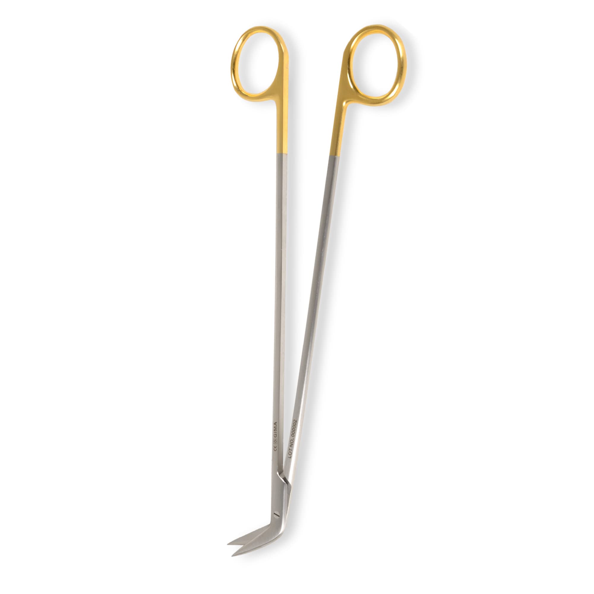 Gima - Forbici Debakey Potts Smith, Misura 23 cm ang. 60°, Carburo di Tungsteno e Acciaio Inox, Linea Gold, 1 pezzo