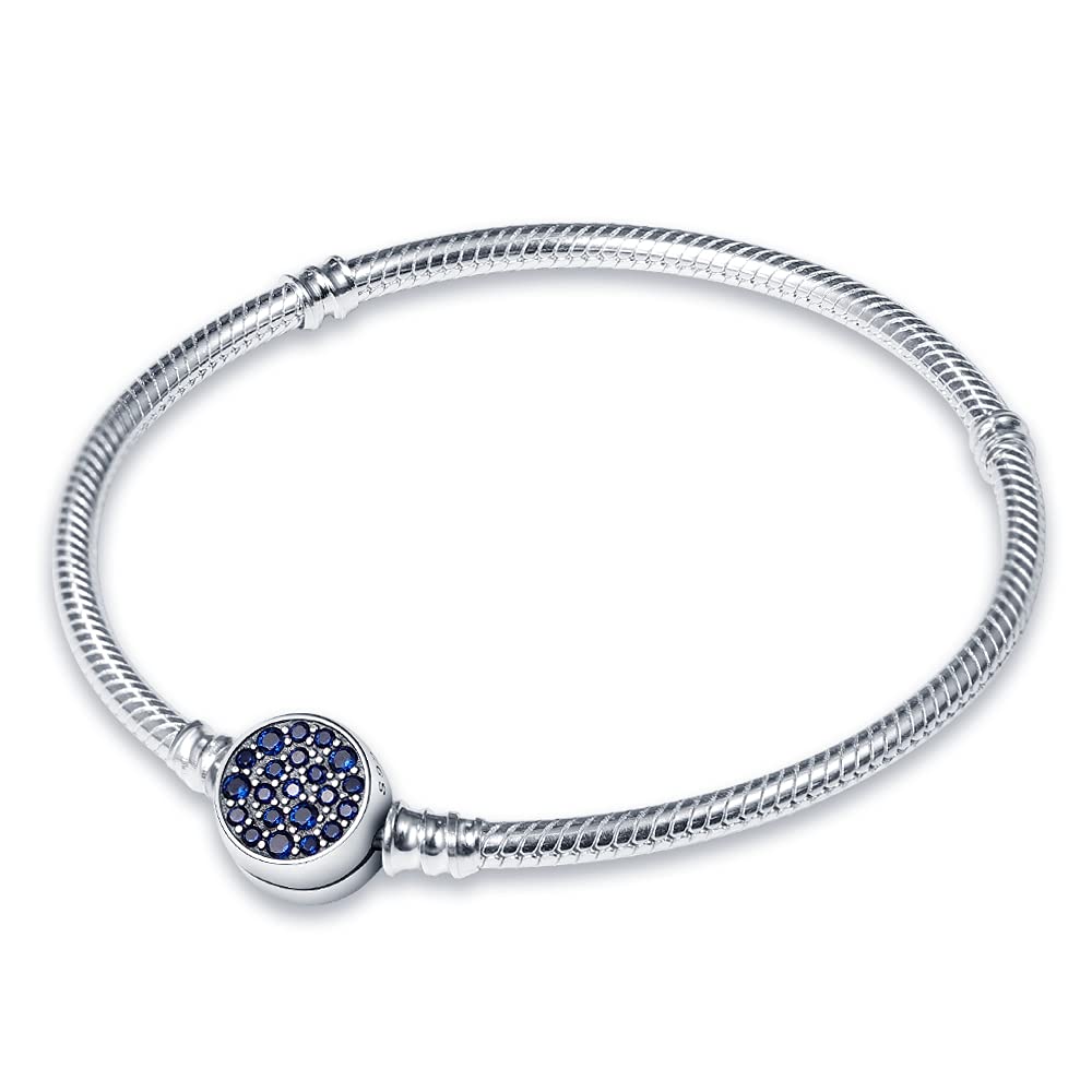 TINSLO Damen Armband 925 Sterling Silber, Armbänder mit Herz Verschluss Moments Schlangen Gliederarmband Armkette Valentinstag Muttertag Geburtstags Weihnachten Geschenk für Frauen Freundin Mama