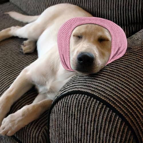 Image of Quiet Ears for Dogs, Rbenxia 1 Piece Dog Ear Cover Hoodies Dog Ear Muffs Headband Noise Ear Protection Warm Winter Ear Scarf (Pink, Medium)