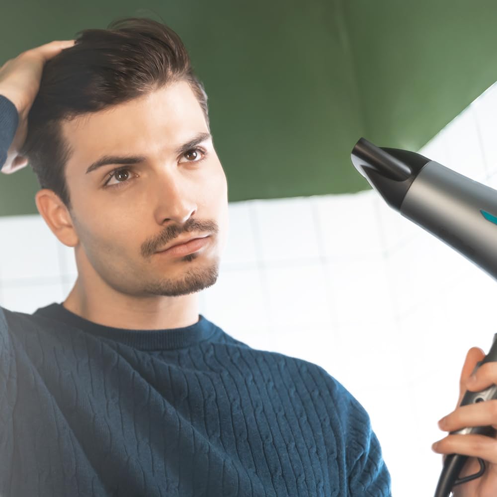 Cecotec Sèche Cheveux Bamba IoniCare 5200 AURA Black. Technologie Ionique réelle avec un grand débit d'air, Fonction d'air froid 2300W, Buse de précision (1,8 mètres de fil, Noir)