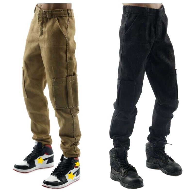 Khaki 1/6 Scale Trendy Soldier Casual Pants Model for 12