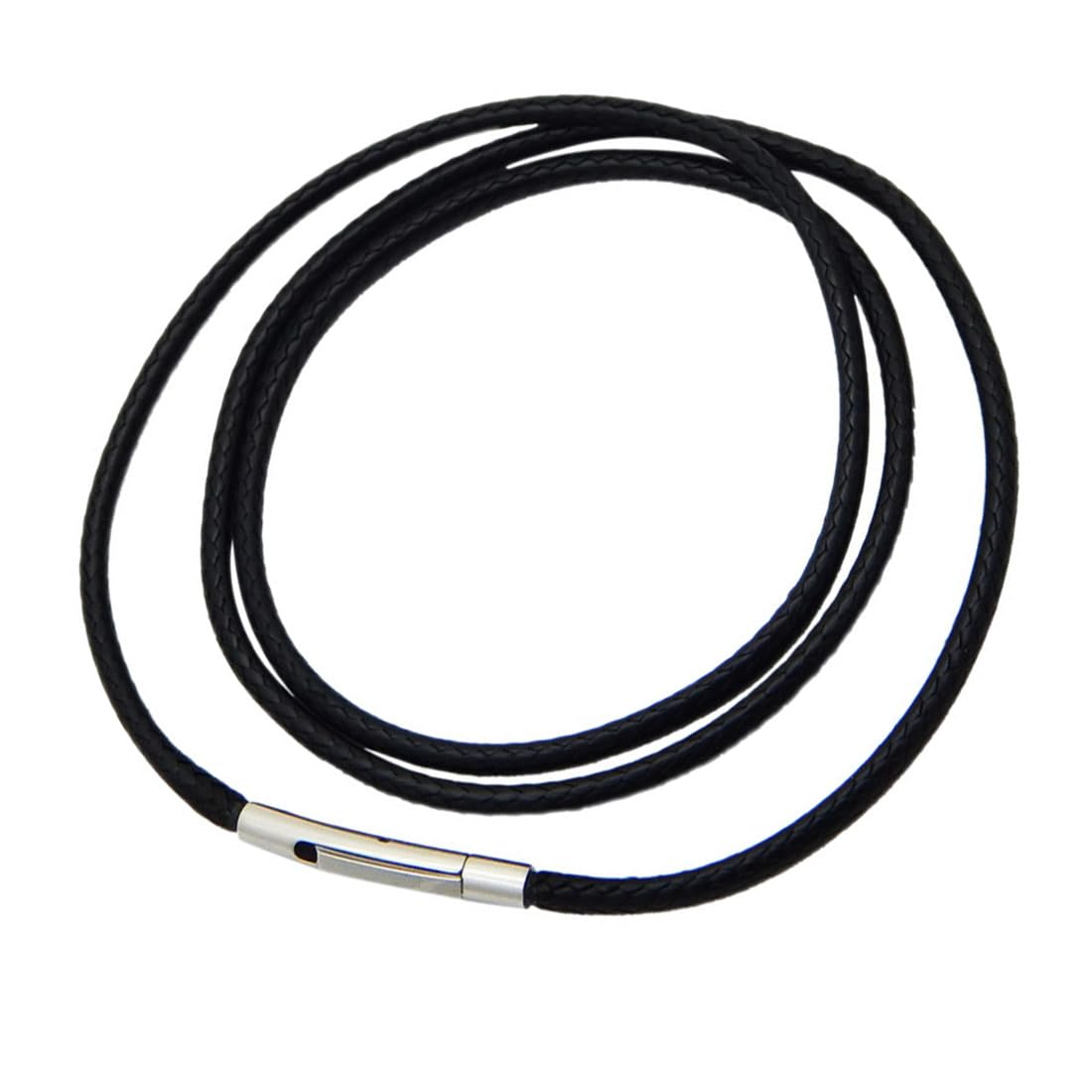 ASYKNM Collar de Cordón para Hombre, Cadena de Cuero para Collar Hombre y Muje, Collar Cordon Cuero para Colgantes Cadena Cuerda Trenzada Hombre Mujer con Cierre Metal Acero, 3mm Grosor, 50cm Largo