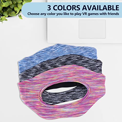 Flokinice 3Pcs Vr Mask Cover Breathable Sweat Band For Oculus Go Quest 2, Adjustable Protect Facial Skin Replace Silicone Face Cover Pad For Htc Vive, Ps, Gear, Vr Workouts (Pink/Blue/Grey) #TOP5