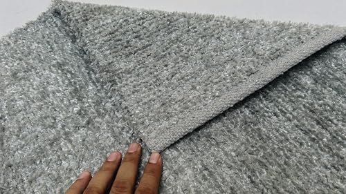 Image of House2Home Feather Cotton Blend Door Mat | 2Pc. Combo | 50x80cm | Side Binding - Available in 8 Colors (Cloud Gray)