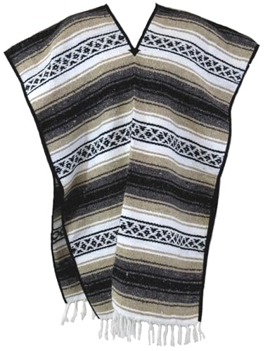 Del Mex Classic Mexican Blanket Poncho