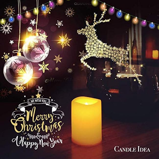 CANDLE IDEA Flameless LED Votive Candles 24 Pack, 1.5 x 2, Battery Operated Flickering Electric Outdoor Flameless Tea Lights, Fake Tealight Candle Bulk for Wedding, Christmas, Halloween Decorations