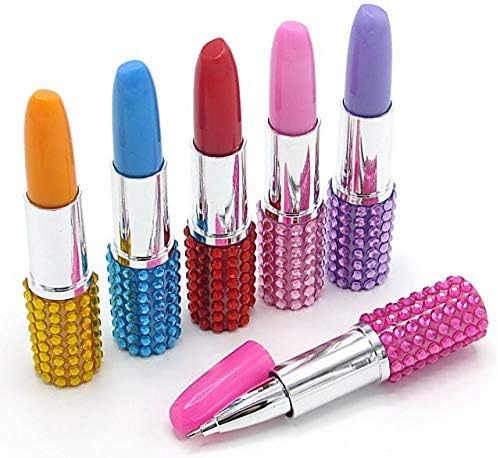 Dazzling Toys Adorable Bling Rhinestone Lipstick Pens - Pack of 12 Assorted Colors
