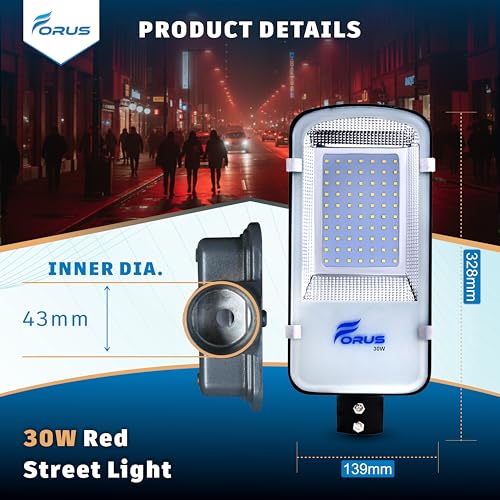 Image of Forus 30W Red Street Light Outdoor LED IP66 Waterproof Decorative Focus Lamp for Road Garden Events Security Terrace Landscape Pathway Building Festival Stage Party Celebration Lighting - 1 Pc