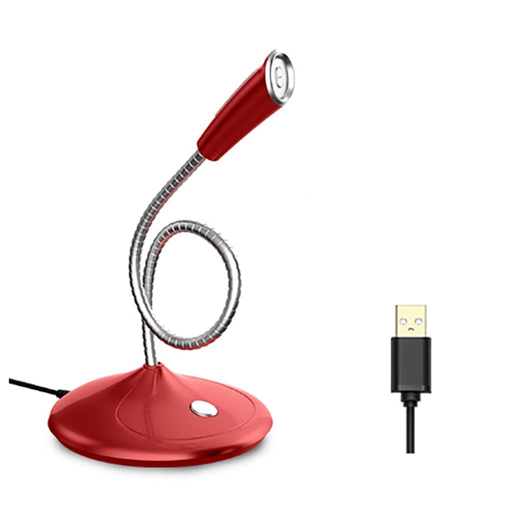 Microphone USB pour PC et ordinateur portable avec pied orientable à 360 degrés en noir