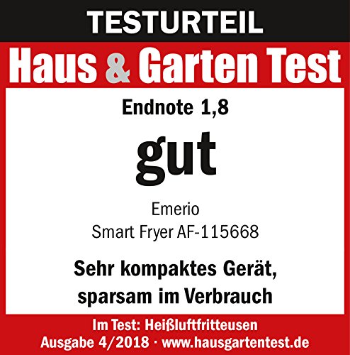 Emerio AF-126668 Heteluchtfriteuse, Airfryer, Smart Fryer, test GOED, digitaal display, soft touch-toetsen, gezond frituren zonder olie, eenvoudig te reinigen, 3,6 liter, BPA-vrij, mini-oven, zwart - Afbeelding 3