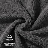 Blumtal Premium Frottier Handtücher Set 4 teilig 100% Baumwolle - Oeko-TEX zertifiziertes Badetuch 2X (70x140 cm) + Towel 2X (50x100 cm) - saugstarkes Frottiertücher Set - Handtücher Anthrazit