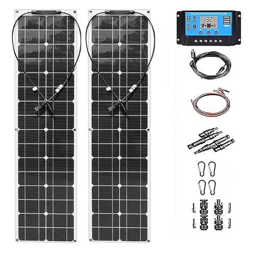 Kit pannelli solari monocristallini - Soluzione di alimentazione flessibile off-grid per camper, tenda, barca e campeggio marino