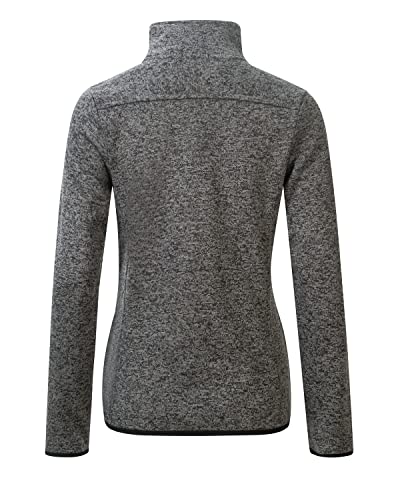 Image of Dolcevida Women's Long Sleeve Sweater Fleece Zip Up Speckled Jacket with Pockets