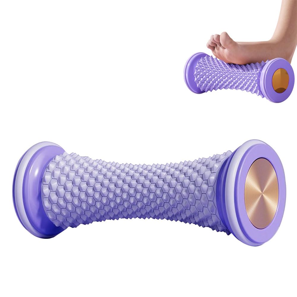 XFSRG Rullo Massaggio Piedi, Massaggiatore Manuale a Rullo Fascite Plantare Yoga per Allevia il Dolore e la Tensione Muscolare(Viola)
