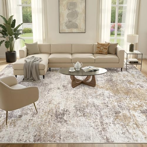 Nakagishi 12x15 Area Rugs for Living Room: Washable Modern Abstract