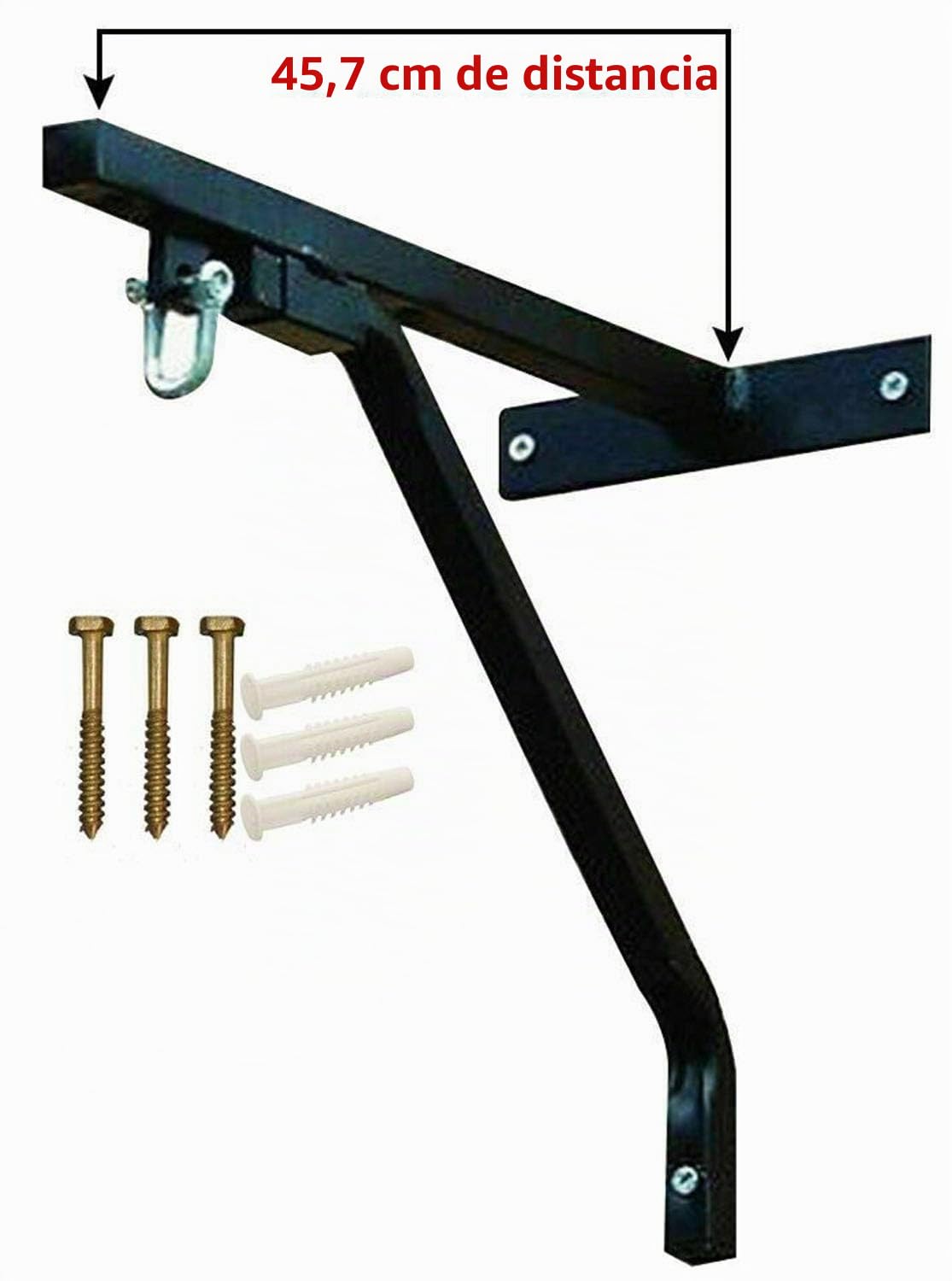 Soporte de pared para saco de boxeo y artes marciales mixtas de 45,7 cm, de acero resistente, para colgar en la pared, soporta hasta 100 kg