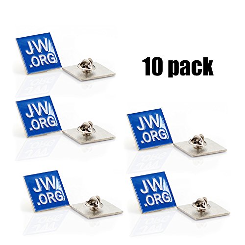 Jehovah Witness - Square Blue Lapel Pin - JW.org Neck Tie Hat Tack Clip Women or Men Suits-Silver Square-10 pcs
