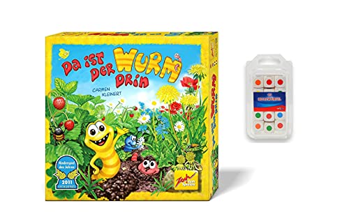 Zoch 601131835AMA - Da ist der Wurm drin und 15 Holzfarbwürfel - Kinderspiel des Jahres 2011 - kinderleichtes und gewitztes Würfel- und Beobachtungsspiel, ab 4 Jahren [Exklusiv bei Amazon]