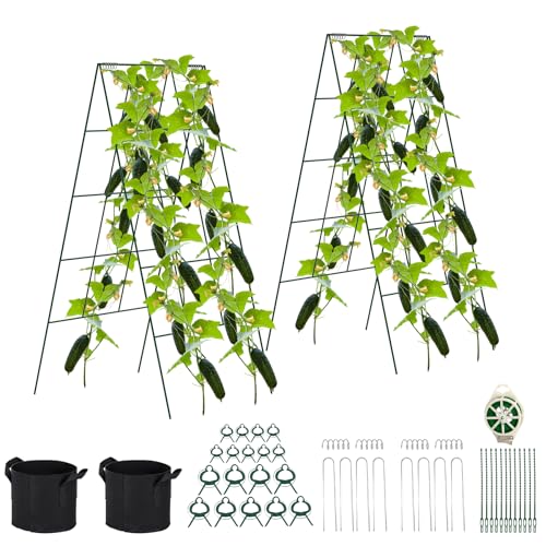 Toriexon 2 Pack Foldable Cucumber Trellis, 46' L X 18'...