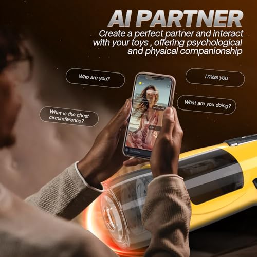 Image of Cafatop Male Masturbator Sex Toys for Men,AI-Connected Thrusting & Rotating | Automatic Electric Pocket Pussy, Quiet USB Rechargeable Waterproof Stroker with APP Control, Adult Sex Toys for Men Couples