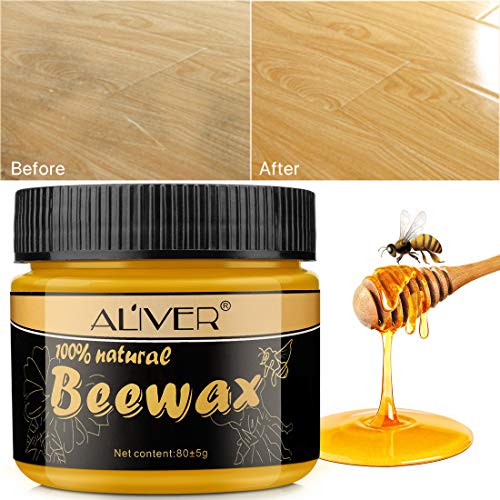 ALIVER Wood Seasoning Beewax - Traditional Beeswax Polish for Wood & Furniture, All-Purpose