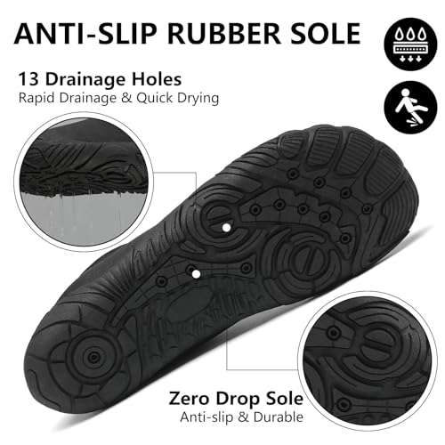 Mishansha Womens Mens Water Swim Shoes Wide Toe Box Barefoot Shoes US Size 5.5-13.5 Women / 3-11.5 Men3