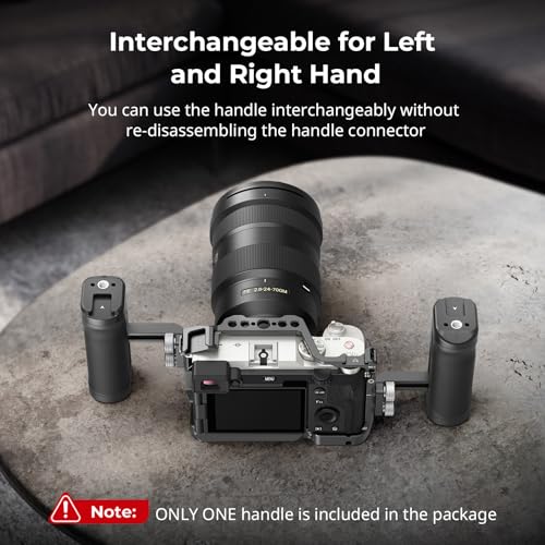 Image of SmallRig Mini Side Handle for 1 /4 inch-20 Threaded Holes, Camera Cage Handle for Left or Right Hand, Up and Down Adjustable, with Built-in Cold Shoe & Threaded Hole - 4755