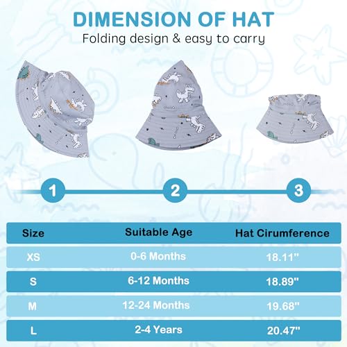 Baby Boy Sun Hat Baby Hats UPF 50+ Toddler Sun Hat Infant Sun Hats Kids Beach Summer Adjustable Bucket Hat4