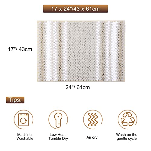 Tapis de bain antidérapant lavable en machine lot de 2 blanc - 4