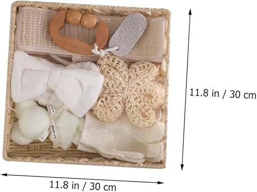 Miniatura 8 de GLEAVI 1 juego de baño de flores de baño, puf luffa luffa esponja para la espalda, esponja de baño, puf de baño, puf de forro polar coral, diadema